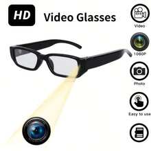 Smart Glasses, Smart Glasses With A Camera, High-Definition Video Glasses, 1080P HD Smart Glasses, Wearable Video Glasses, 90-Minute Battery Life, 75° Wide-Angle, 64GB Memory Card, For Sports And Meetings, Dashcam, Thanksgiving Gift - Black - View 2
