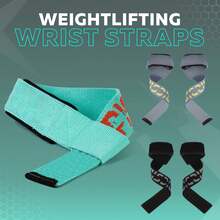 Sports Fitness Wrist Straps For Pull-Ups, Weightlifting Training, Deadlift Grip Support - Black - View 2