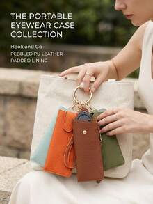 Hanging Bag Fashion Fashion Glasses Storage Case, Portable Dust-Proof & Pressure-Resistant Eyeglass Box, Anti-Scratch Protective Cover, Clip Design Anti-Loss & Anti-Scratch, Can Be Hung On Backpack For Easy Access, Suitable For Daily Commute & Travel, Versatile & Practical Eyewear Storage & Protection Accessory - Multicolor - View 6