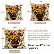 4pcs Sunflower Floral Pattern Pillow Covers Without Inserts, Single-Sided Printed Pillow Covers, Suitable For Living Room Bedroom Home Decor, All Season Pillow Covers - Multicolor - View 2