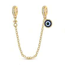 1pc S925 Sterling Silver Bracelet Safety Chain, Original Heart Lock, Butterfly, Evil Eye Multiple Rhinestone Designs, Thin Chain Anti-Drop Protection For Beaded Bracelets, Gold And Silver Dual Colors Optional, Versatile Accessory, Suitable For Handmade DIY Bracelet Making, Exquisite And Durable For Daily Wear - Multicolor - View 17