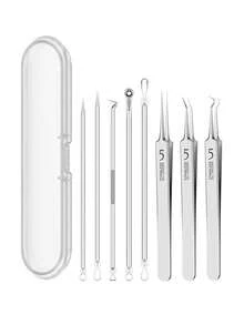 8pcs #5 Ultra-Fine Blackhead Removal Needles, Suitable For Normal Skin, Acne Removal Tools, Elegant Design Durable, Beauty Salon Facial Care Tools, Comes With Storage Bag - Multicolor - View 22