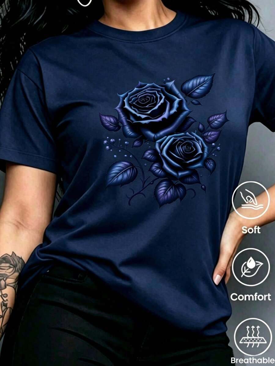 Women T-Shirts - 藏藍色1 - 查看 1