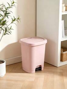 18L Large-Capacity Pedal Trash Can With Sealed Lid For Odor Prevention, Made Of Thickened Durable Plastic, Suitable For Home Kitchens, Bathrooms And Living Rooms; Step-To-Open Design Keeps Hands Clean - Multicolor - View 3