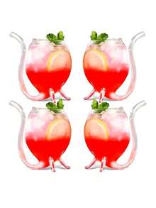 Vampire Wine Glass, Creative Cocktail Glass, Decanter Cup, Mug, Built-In Straw, Cocktail, Wine, Juice, Ice Cream Champagne, Home Bar, Party, Club, Glassware, Outdoor Camping - Multicolor - View 4