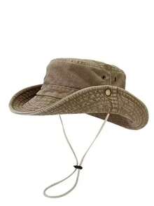 1 buah Topi Ember Bertepi Lebar Warna Polos, Pelindung Matahari untuk Aktivitas Luar Ruangan seperti Memancing, Mendaki, dan Olahraga, Cocok untuk Musim Semi, Musim Gugur, Perjalanan Musim Panas, dan Pantai - QM-DanCeng - View 6