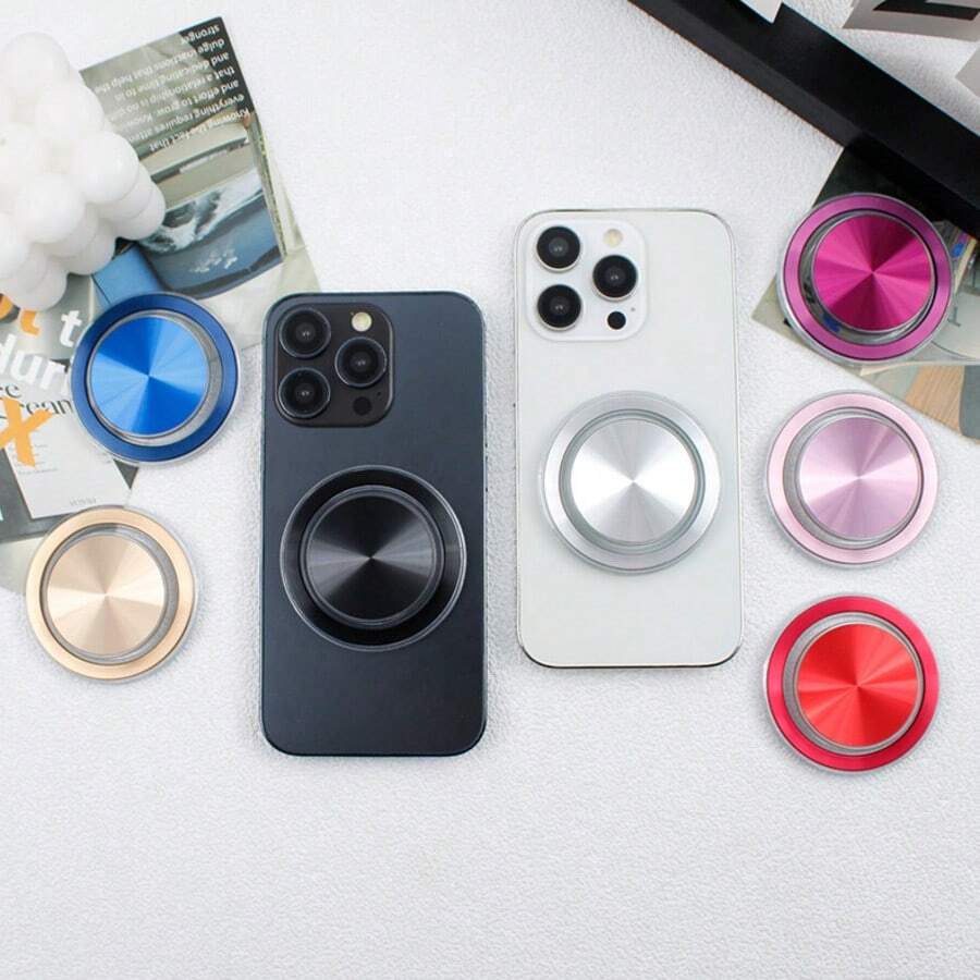 One Minimal CD Texture Foldable Phone Stand, Portable Stick-On Back Phone Bracket, Multi-Color Desktop Support Holder Ideal For Watching Shows & Videos, Universal Smartphone Accessory