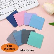 160pcs/100pcs Colorful Transparent Self-Adhesive Sticky Notes, Vibrant Random Colors, Semi-Transparent Design. Suitable For Marking Reading Content, Annotating Books, And Using As Office And Study Supplies. - one-size - View 13