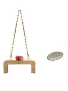 Wooden Bag Handle With "Kiss Lock" Fastener, Metal Long Chain, DIY Bag Strap, Handbag Replacement Handle, Bag Making Material, Universal DIY Bag Accessory, Ideal Handbag Handle Replacement Part; Especially Suitable For Fresh Summer Style Design, Applicable For Summer Straw Beach Bag Making, Repair And DIY Decoration Accessory, Gift Making And Home Decor, Suitable For DIY Square Coin Purse Or Handbag - Multicolor - View 16