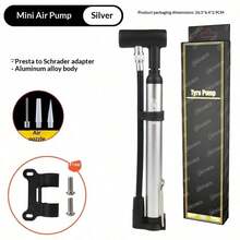 1 Buah Pompa Sepeda Mini Multifungsi Portabel Tekanan Tinggi dengan Kaki Lipat, Desain Genggam Ergonomis, Selang Berputar untuk Ban Katup Amerika dan Prancis - MultiWarna - View 12