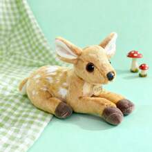1pc Realistic Prone Position Deer Plush Doll, Soft Comfortable 3D Prone Deer Doll, Valentine's Day Surprise Gift For Best Friend/Girlfriend, Children's Hug Pillow, Zoo Souvenir Plush Doll, Birthday Gift, Christmas, Halloween - Multicolor - View 7