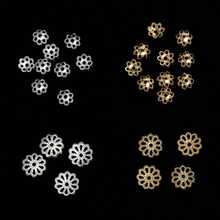 200/600pcs Per Box, 6/9mm Gold And Silver Flower Bead Caps, Suitable For Jewelry Making, Bracelets, Needlework DIY Accessories - Receptacle - View 3