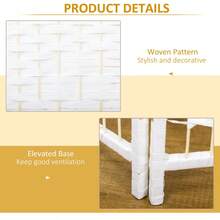 4 Panel Room Divider, 5.6 Ft Folding Privacy Screen, Wave Fiber Freestanding Partition, Modern Decorative Wall Separator For Living Room, Bedroom, Office, White-XY846578 - 1 - View 4