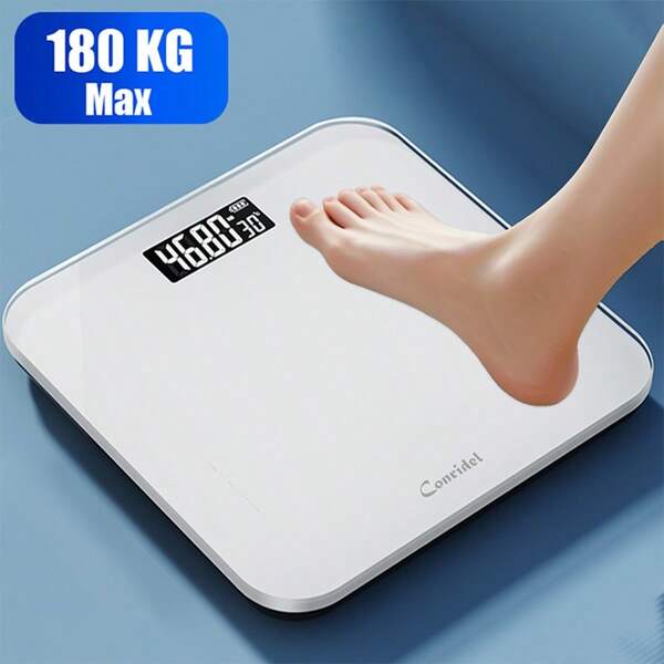 Conridel High-Precision Digital Bathroom Scale, Digital Display, Body Weight Scale, Home Fitness And Health Monitoring, Max Capacity 400LB/180kg, Battery Powered, Extra-Wide Platform, High-Strength Tempered Glass, Suitable For Gym, College Dorm, Home