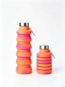 Daily Use Silicone Folding Water Cup With Screw Lid, Sports Outdoor Portable Collapsible Water Bottle - Multicolor - View 18