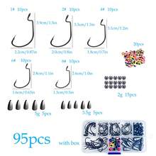 Offset Shank Worm Hooks – High Carbon Steel Weedless Fishing Hooks For Soft Plastic Baits, Texas Rig, Freshwater & Saltwater – 100PCS In 5 Sizes With Plastic Box - Black - View 7