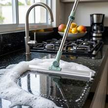 Vassoura Mágica De Silicone Rodo Limpador De Vidros E Pisos Banheiro Cozinha - A - Visão 4