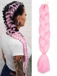 24 Inch High Temperature Synthetic Braiding Hair Bundles, Suitable For Braiding, Colors Include Light Brown, Platinum Blonde, Gray, Black, Brown Gradient, Multicolor, Fashion Braiding Hair Extensions, Suitable For Daily, Party, Cosplay, Music Festival And More - Multicolor - View 26