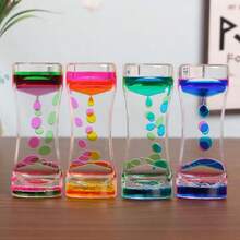 4pcs Dynamic Dual-Color Liquid Oil Timer, Stress Relief Acrylic Creative Gift Decor, Holiday Party Decoration - Multicolor - View 1