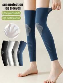 1/2/4 Pairs Unisex Ice Silk UV Protection Over-The-Knee Leg Warmers, Thin Leg Warmers For Spring/Summer/Autumn, Sports Cycling Leg Sleeves With Cooling Effect - Multicolor - View 2