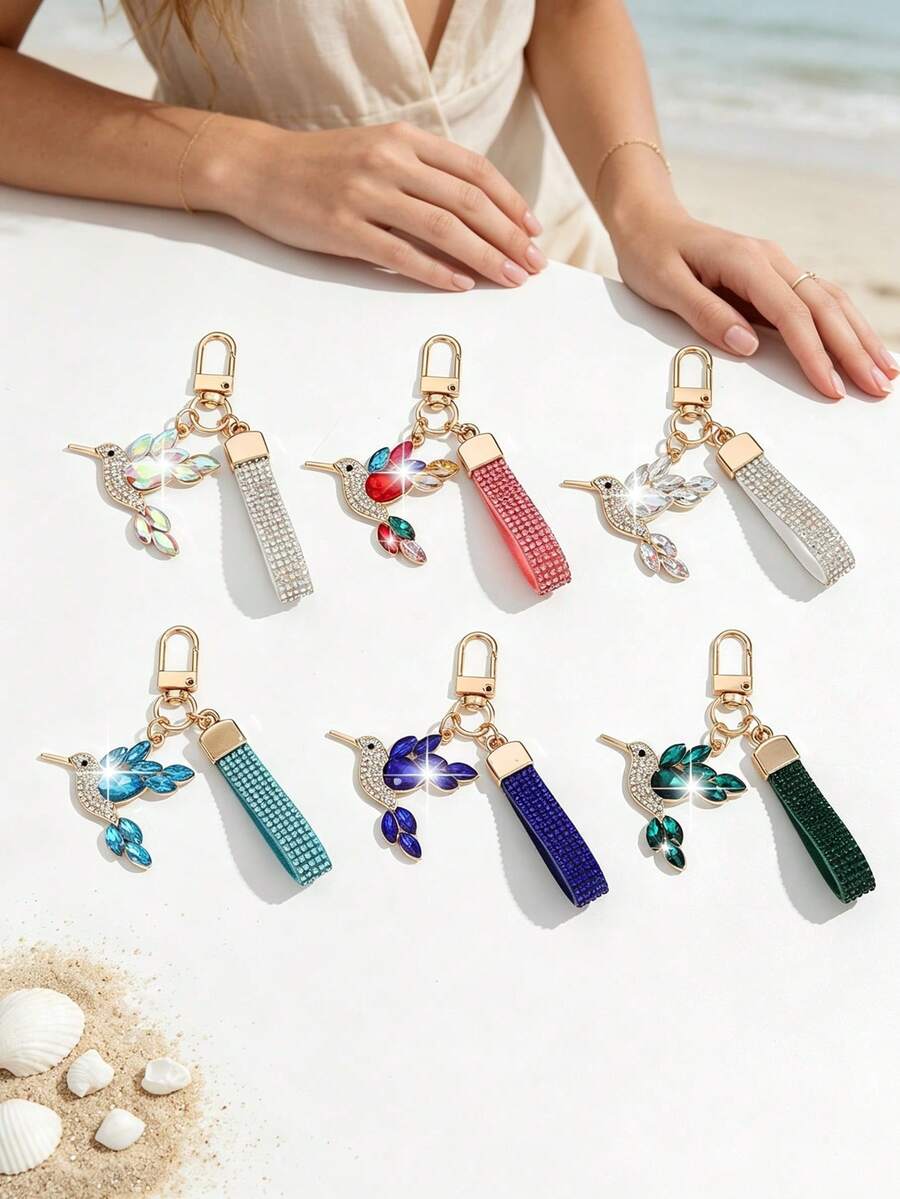 1pc Fashionable European And American Luxury High-End Exquisite Creative Versatile Bird Hummingbird Keychain Bag Pendant Accessory, Suitable For Women's Car Key Bag Pendant Accessory And Holiday Gift - Multicolor - View 1