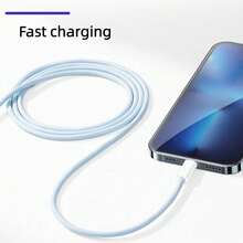 Lightning 快充線 Type-C 閃電快充 高密度編織彩色 PD 快充線 適用於 iPhone 14/13/12/11 等系列 Lightning 充電線 - 白色 - 查看 3