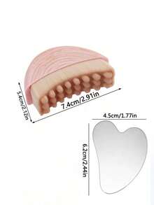 Set de 1/3 piezas para masaje y cuidado facial: cepillo facial de contorno linfático, tabla Gua Sha en forma de corazón de acero inoxidable, cepillo facial seco, masajeador de drenaje linfático para rostro, mentón y definición de mandíbula, cepillo rosa de drenaje linfático para modelar rostro y Body - Varios colores - Ver 8