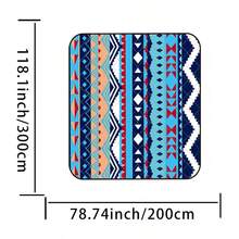 Blue Striped Portable Outdoor Picnic Mat - Blue Stripes - View 7