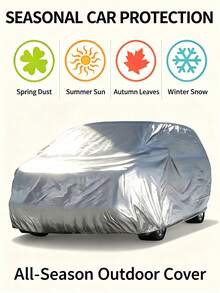 1 Set Waterproof & UV-Resistant Car Cover - Full Protection Against Dust & Snow For Sedans, SUVs And Trucks, With Storage Bag - Silver - View 12