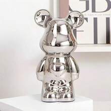 18cm Ceramic Cute Heart-Shaped Teddy Bear Figurine, Cartoon Design, High-End Decor, Suitable For Living Room, Cabinet, TV Stand And Bar Display - 1PC - View 9
