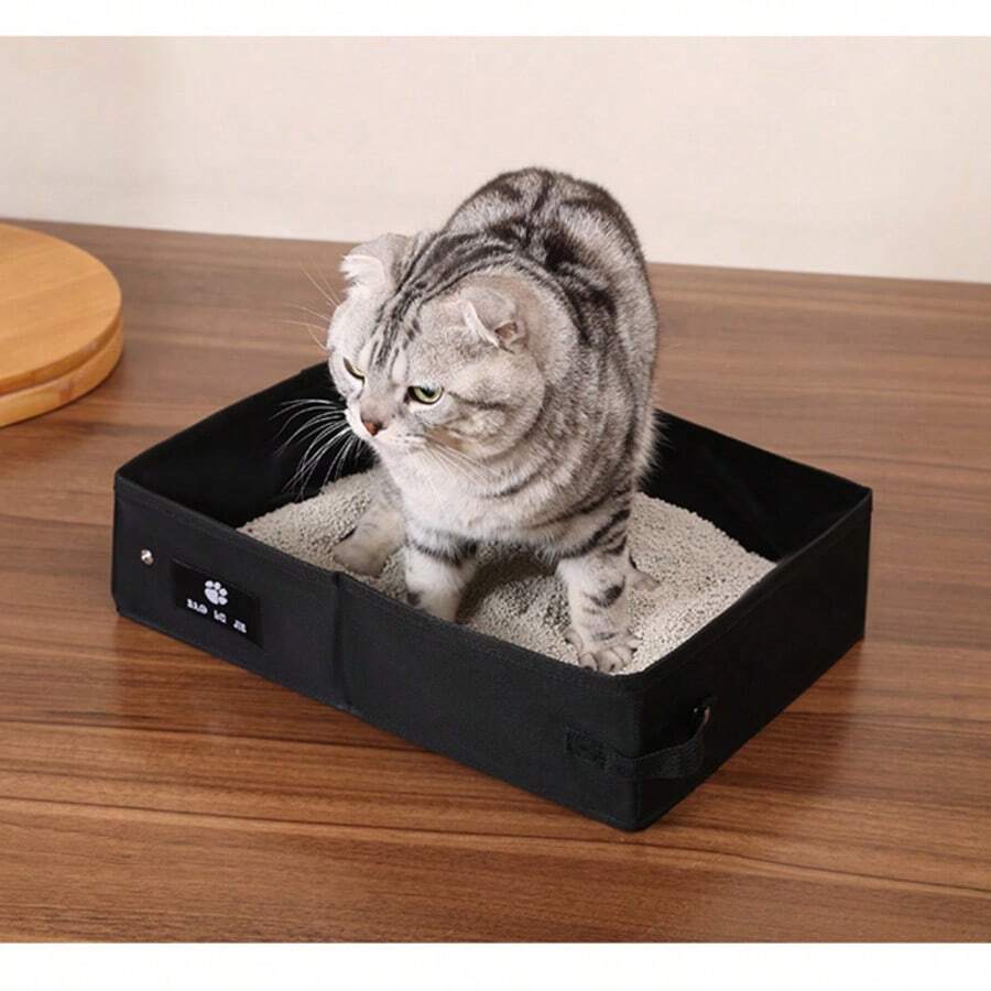 1PC Travel Foldable Waterproof Portable Cat Litter Box, Car & Outdoor Collapsible Cat Toilet - one-size - View 1