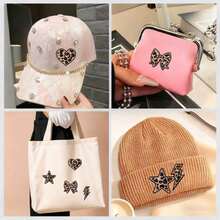 WENSIDUO 16Pcs Leopard Star Heart Iron On Patches, Embroidered Flower Themed Sew On Patches, Applique Patches For Clothing, Jackets, Hats, Backpacks, Jeans - Leopard - View 7