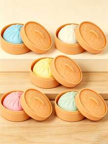 1/3/6 pièces Jouet anti-stress quotidien, balle à presser en forme de dumpling coloré, jouet sensoriel apaisant, balle de pâte anti-stress pour la main, jouet de bureau élastique avec cuiseur vapeur, jeux et cadeaux de fête, convient comme cadeaux ou cadeaux de fête - Multicolore - Voir 1