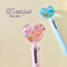 morn shine Heart-Shaped 4-Color Ballpoint Pen, Highly Attractive Multi-Function Multi-Color Pen, Planner Pen, Marker Pen, Neutral Pen - BP245 Heart-shaped Ballpoint Pen - View 2