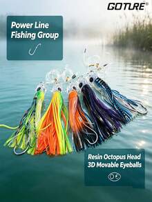 GOTURE 1pc 107g/3.77oz Octopus Soft Bait Lure With Skirt Tail, Trolling Fishing Lure, Multiple Colors Available, Suitable For Freshwater And Saltwater - Multicolor - View 1