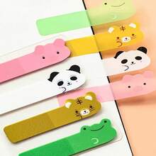 5pcs Colorful Fluorescent Index Tabs Cartoon Animal Letter Number Page Divider PET Writable Sticky Notes Notebook Classification Labels Bookmark Indicator Stickers Student Stationery Back To School Essentials - one-size - View 8