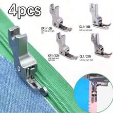 EDCUEBE7 4/8 Pcs/Set Set Kaki Penekan Sempit, 4 Ukuran Kaki Penekan Mesin Datar Cocok Untuk Pembuatan Resleting, Kain Rajut dan Tipis - Aksesori Mesin Jahit Dengan Pemandu Tepi Kiri/Kanan - kaki penekan alas datar - View 7