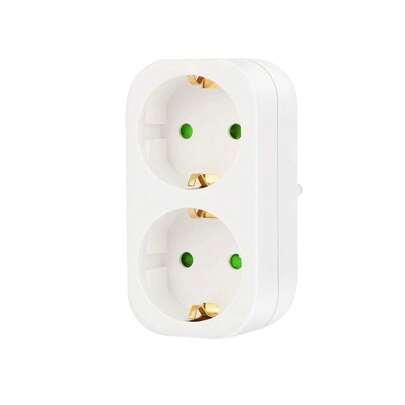 1pc Schuko Adapter Socket, No Cable, 250V/16A, Space-Saving Multi-Function Outlet, Suitable For Office/Home