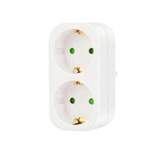 1pc Schuko Adapter Socket, No Cable, 250V/16A, Space-Saving Multi-Function Outlet, Suitable For Office/Home