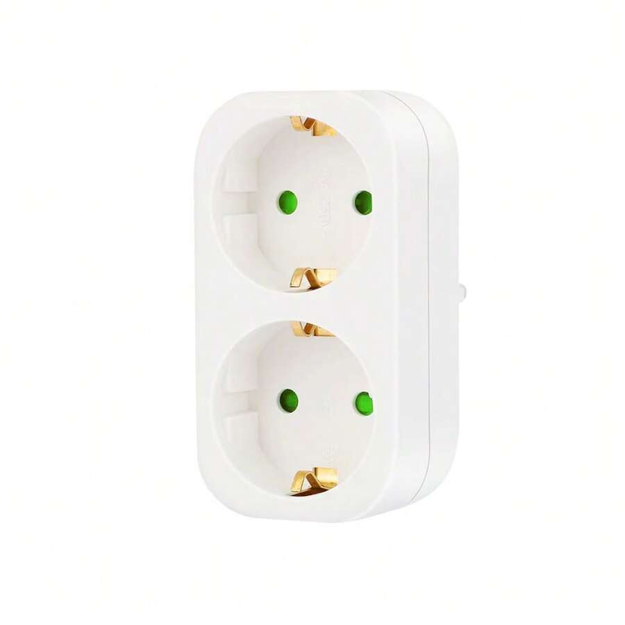 1 pieza Adaptador de enchufe Schuko, sin cable, 250V/16A, toma de corriente multifunción ahorradora de espacio, apta para oficina/hogar - Ver 1