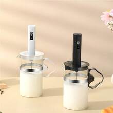 1組手持式電動奶泡器附牛奶杯，便攜式咖啡奶泡器，USB充電3段調速飲料攪拌器，適用抹茶、卡布奇諾、蛋液，實用居家咖啡師禮物，適合女性與咖啡愛好者 - 1套 - 查看 9