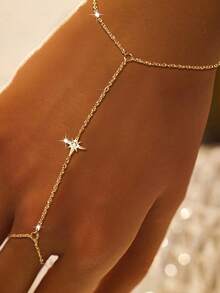 1 buah Gelang Cincin Jari Bintang Delapan Bertabur Berlian Imitasi Perak Sterling S925, Desain Gaya Dingin Mewah Minimalis, Perhiasan Tangan Satu Potong Niche Kelas Atas Eropa dan Amerika, Cocok untuk Kasual Sehari-hari, Liburan, Pantai, Suasana Dingin yang Santai, Hadiah Aksesori Pribadi yang Indah dan Serbaguna - Bintang - View 7