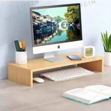 1 pieza Soporte para monitor de computadora, elevador de computadora de escritorio, base de monitor y soporte para portátil, disponible en blanco y madera natural. Esta es una caja de almacenamiento de escritorio con cajón, esencial para oficina y dormitorio, se puede usar para almacenar artículos de escritorio o como estante de exhibición. Perfecto para escritorio de dormitorio, escritorio de oficina y estación de trabajo de estudiante, ayuda a organizar artículos y mejorar el espacio. - Multicolor - Ver 6