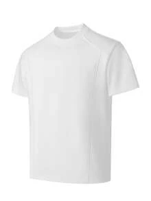 1 buah Kaos Pria Lengan Pendek Putih Kerah Bulat, Jahitan Kontras, Patchwork Dekonstruksi, Kain Rajut Tebal, Dapat Dicuci dengan Mesin, Gaya Fashion Retro Minimalis, Cocok untuk Pemakaian Sehari-hari Kasual - Putih - View 6