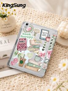Kingsung Reading Healing Collage Pattern Y-Fold Acrylic Tablet Protective Case, Compatible With Samsung Tablet/Mini6/7/9.7/10.2/10.5/10.9/12.9/Pro 11, 10th Gen, Supports Multi-Angle Adjustment, 6 Stand Positions, Built-In Pen Slot, Drop Protection, Auto Wake/Sleep, Compatible With Kindle Paperwhite 12th Gen 2024, Kindle 11th Gen 2022, Clara Colour - Multicolor - View 7