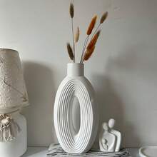 Geometric Vase Silicone Mold, Modern Wavy Round Oval Ceramic Texture Vase Mold, DIY Concrete Cement Plaster Planter Mold, Suitable For Epoxy Resin Casting Home Desktop Decoration - Multiple Styles - View 5