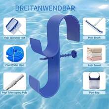 1/2pcs Adjustable Pool Pole Holder - Durable Plastic Material, Suitable For Above Ground Pools, Includes Pool Skimmer And Brush Hook Accessories, Pool Accessories, Adjustable Bracket, Pool Pole Fixer, Adjustable Outdoor Pool Hook - Multicolor - View 2