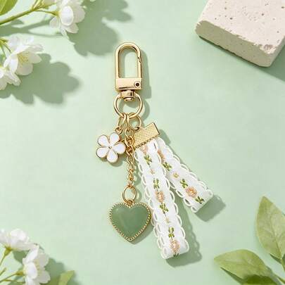1 móc khóa treo hoa cúc Ins sáng tạo, dây móc khóa ren phong cách tươi mới, dùng làm charm chìa khóa, trang trí túi và ốp tai nghe