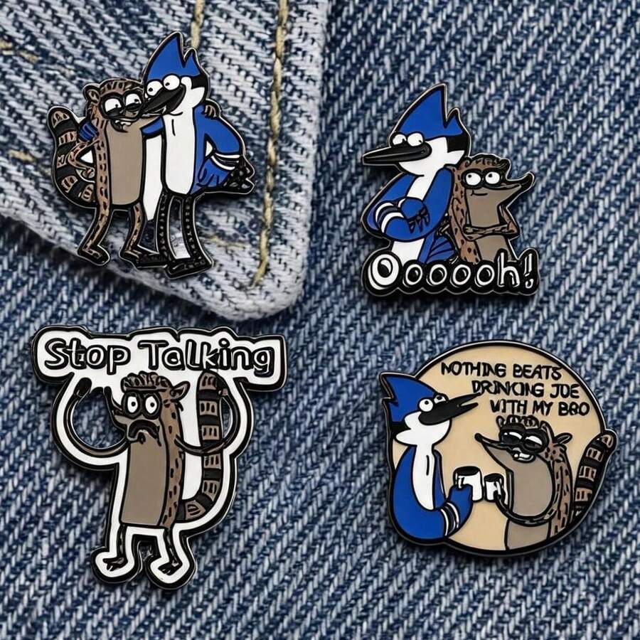 1/4 Funny English Quote Anime Brooch, Alloy Badge For Clothing And Bag Decoration, Niche ACG Accessory Gift - Multicolor - View 1