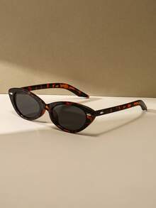 Y2K Cat Eye Small Frame Leopard Print Fashion Glasses, Plastic Casual Decorative Fashion Glasses For Women And Men, Daily Outfit, Party, Dance - Multicolor - View 2